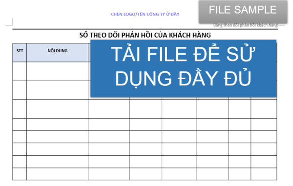 MB- Bảng theo dõi phản hồi khách hàng - Lalaplus - Tư vấn & Đào tạo ISO